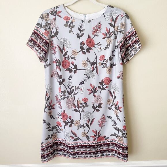 Lulus | A-flora-ble Floral Mini Shift Dress Short Sleeves Summer Small - Picture 3 of 7
